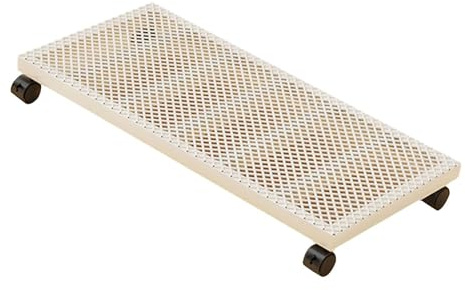 Qianly Movible Bandeja para Maceta Base Fuerte de Hierro con Ruedas Giratorias Y Freno Organizador para Plantas Pesadas Estante Móvil para Macetas Adecuado P, 60x30x6cm