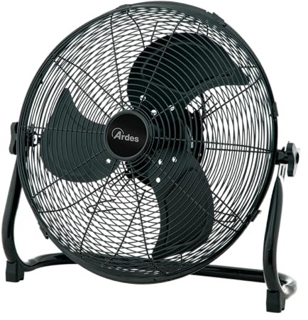 ARDES BOX METAL 45 B AR5C45BB Ventilatore da pavimento Ø45 cm 100 W con 3 velocità, corpo in metallo e inclinazione verticale per ventilazione potente