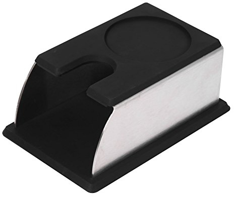 Yosoo Kaffee Temper Standplatz Dland Robustem Edelstahl Tamping Ständer Kaffeemaschine Agergestell Mit Mat Hand Kaffee Stampfer Zubehör (Farbe : Schwarz)