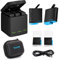 TELESIN Batteria Caricabatterie Kit Caricabatteria + 2 batteria per GoPro 8/7/6/5 + 2 custodia per batteria + mini borsa fotografica 6 in 1 Kit accessori per Go Pro Hero 8 Hero 7 Hero 6 Hero 5 Black