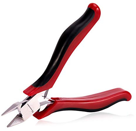 SPEEDWOX Mini Diagonal Cutting Pliers Flush Wire Cutters Micro Shear Precision Plastic Nippers Side Cutting Angled Head Functional Professional Tool with Spring Chrome Vanadium Steel 4 Inch