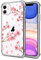 HEYORUN Cherry Blossom Case Compatible with iPhone 11 Released 2019, Pink Flower Girls and Women Clear Floral Back Cover, Sakura Transparent Flexible TPU Bumper Shockproof Protective Case Cover
