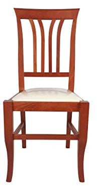 Sedia Victoria, in Legno Massello, Varie Sedute e Colori, ORDINE MINIMO 2 PEZZI (Ciliegio, Imbottita Beige)