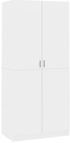Susany Kleiderschrank Wscheschrank Faltschrank Mit 2 Türen aus Spanplatte,Flurschrank Garderobenschrank Schrank 90 x 52 x 200 cm Mit einem hohen Fach und einer Hängestange nach innen