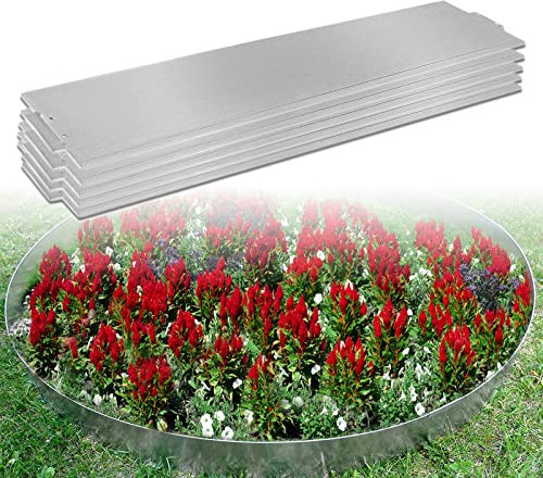 LARS360 Lot de 10 bordures de pelouse en métal galvanisé 10 m x 15 cm (L x H) pour plantes de jardin et légumes