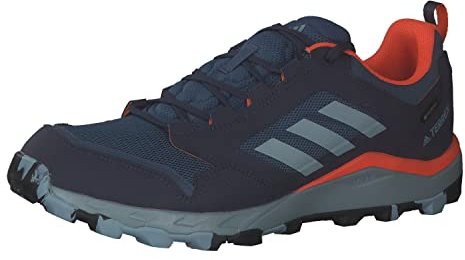 adidas Herren Tracerocker 2.0 Gore-TEX Trail Running Shoes, Navy/Magic Grey Met/Impact Orange, 41 1/3 EU