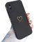 Newseego Hülle Kompatibel mit iPhone XS Max, Stilvolles Gold Love-Herz Muster Weiches Flüssigsilikon iPhone XS Max Hülle Niedliche Herat Seitenrahmen Schutzhülle für iPhone XS Max-Schwarz
