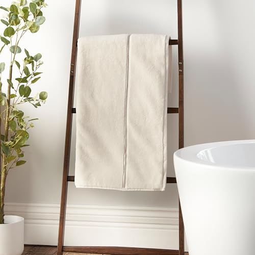 Bianca Zero Twist Handtuch Satin Stitch Baumwolle 50x85 cm Creme