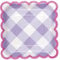 Unique 25534 Square Paper Plates-18 cm-Pastel Gingham Party-8 Count (Pack of 1), Multicolour