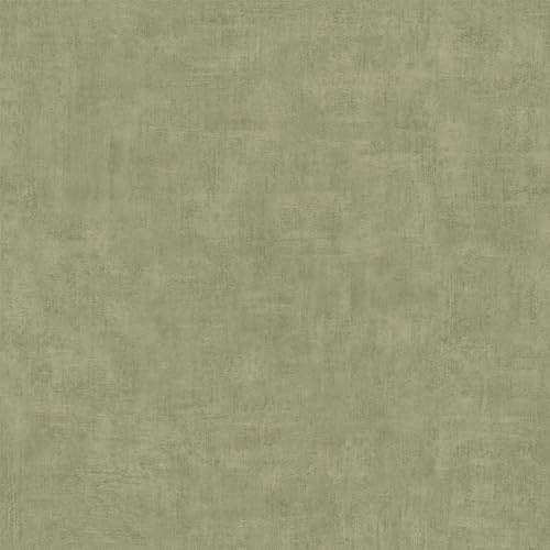 Grandeco Annabella Distressed ConcretePlaster Textured Vinyl Wallpaper, Deep Sage Green A51515