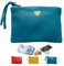 Porte-Monnaie, Porte-clés - Petit Portefeuille - Trousse 10x14cm en Véritable Cuir - étui pour Femme, Enfant. (Turquoise)