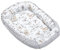 Medi Partners Babynest Nestchen für Neugeborene - 100x60x15 Babynestchen Baby zweiseitg Nest Bett 100% Baumwolle Waffel Kuschelnest tragbar (Hirsch in Blättern mit grauem Waffel)