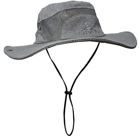 Herren Sommerhut Fischerhut Anglerhut,Outdoor Safari Hut Faltbar Wanderhut,Sonnenhut UV Schutz Campinghut Gartenhut Boonie Buschhut