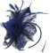 LATRAT Mesh Kopfbedeckung, Vintage-Feder-Bowler-Hut mit Mesh-Blumenherz-Haarteil, für Frauen Mädchen, Marineblau