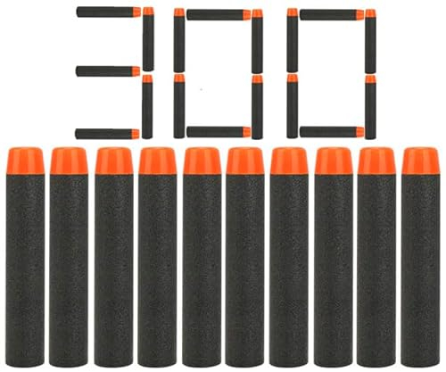 König Design Nerf Pfeile - 300 Stück Nerf Darts Nerf Munition Pfeile Dart Bullets Refill Darts Foam Pfeile für N-Strike Elite Blasters Series Hasbro Fortnite