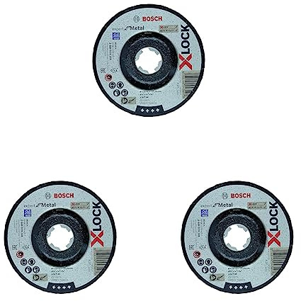 Bosch Professional gekröpfte Schruppscheibe Expert (für Metall, X-LOCK, Ø125 mm, BohrungsØ: 22,23 mm, Dicke:6 mm) (Packung mit 3)