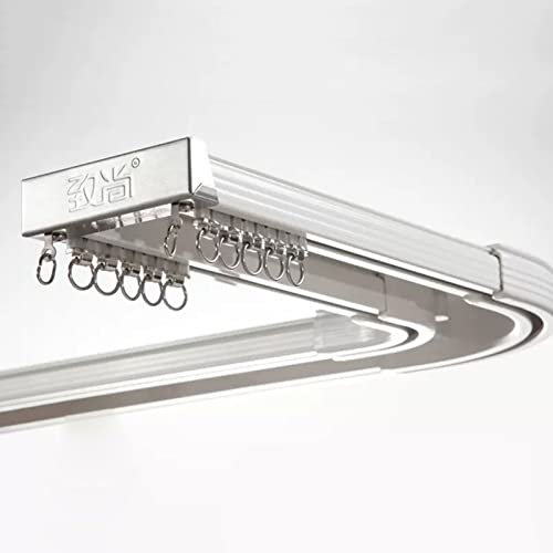 ANSNOW Deckenschiene Für Vorhänge, Deckenschienensystem, Robuste Vorhangschienen, Breite Raumteilerschiene, Duschvorhangschiene Für Wohnzimmer, Schlafzimmer, Raumteiler/Weiss/90°-Ecke