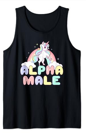 Alpha Male Lustiges Einhorn y2k Ästhetische 90er Jahre Vintage Grafik Tank Top