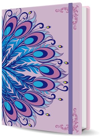 A5 Notizbuch - liniertes Hardcover-Journal für Frauen - 100g/m² dickes Papier - 224 nummerierte Seiten - Gänsefeder geprägtes Tagebuch - Tägliches Schreibjournal