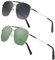 JIM HALO Polarisiert Pilot Übergröße Sonnenbrille Herren Damen, Quadratische Retro Metallrahmen UV400 Schwarz + Grün
