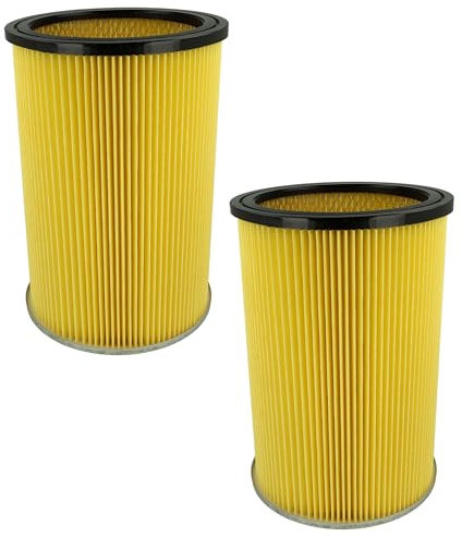vhbw 2X Faltenfilter kompatibel mit Thomas 18-450 ZA (... - 2010) Nass- & Trockensauger - Filter, Patronenfilter, schwarz gelb