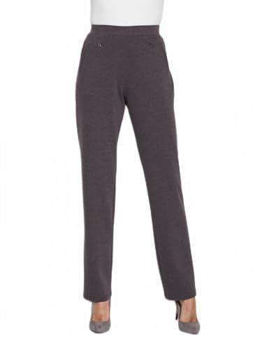Afibel - Pantalon Droit Taille Semi Élastiquée Femme Gris Polyester