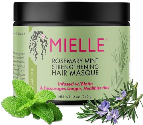 P-Beauty stärkende Haarmaske mit Rosmarin & Minze 340g, Haarkur für Haarwachstum | für strapaziertes glattes & lockiges Haar, reduziert Haarausfall, Feuchtigkeitsmaske | Haarpflege & Kopfhautpflege