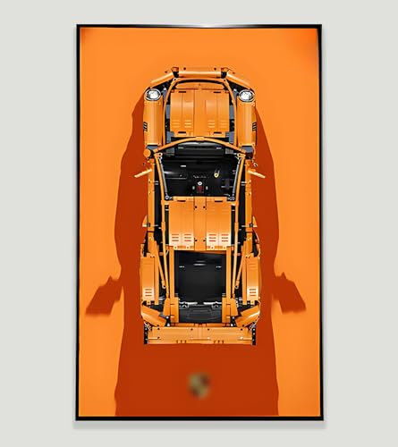 NOVDA Display-Wandtafel für Lego Technic Porsche 911 GT3 RS 42056, 75x45cm