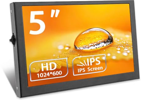 JniTyOpt Pantalla WSVGA 1024 x 600 píxeles altos de 5 pulgadas, 100% SRGB sin panel táctil, módulo compatible con HDMI, para Raspberry Pi 3/3B/3B+/4/4B Orange Pi Banana Pi Mini PC