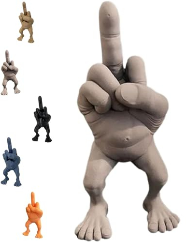 HOUKUNKA Mittelfinger-Figur mit Beinen, Mittelfinger-Geschenke, lustiges Mittelfinger-Deko-Schreibtisch-Accessoire, lustige Figuren-Gag-Geschenke, Home-Office-Schreibtisch-Dekoration (C,3in)