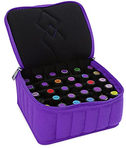 Storage bags Portable 30 Bottle 15ml Essential Oil Storage Bag Cotton Carrying Holder Case Travel Nail Polish Organizer Storage Box Bags Storage bags for clothes(Dahlia)