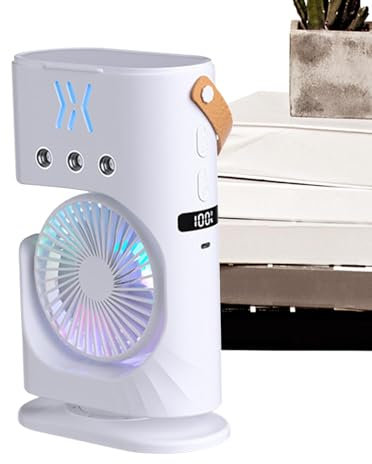 Ventilador De Nebulización, MiniVentilador De Mesa Con Rociador, Ventilador Con Ventilador De Nebulización Con Rociador De Agua, Ventilador De Aire Acondicionado Portátil, Ventilador De Mesa
