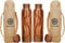 Wasserflasche aus reinem Kupfer mit ayurvedischen Vorteilen, Kupferflasche mit Tasche zum Trinken und Trinken, auslaufsicherer Deckel, groß, handgefertigtes Kupfer-Wassergefäß für Reisen,