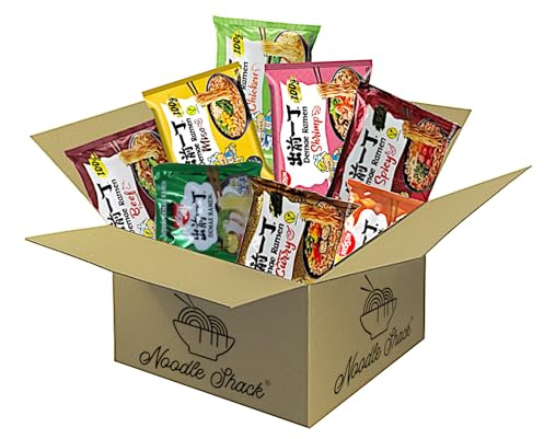 Instant Ramen Noodles Variety Bundle 16 x 100g Packs - 8 Delicious Flavours | Authentic Japanese Food with Shrimp, Beef, Spicy, Chicken, Curry & more. Quick easy Instant Noodle meals ready in minutes