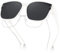 Meeloog Polarisierte Überzieh-Sonnenbrille für Damen Herren, Brillenträger, UV400 Schutz Sonnenbrille, Quadratische Sonnenbrille Fahren DEMST0110 (D1 Weißer Rahmen/Schwarze Linse)