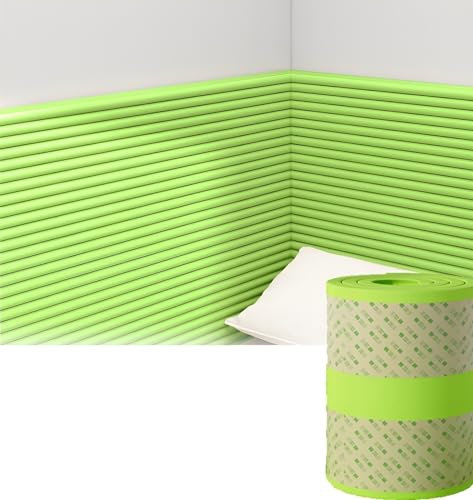 Panneaux muraux autocollants 3D pour chambre à coucher et salle de jeux - 20 cm x 2 m - Panneaux muraux rembourrés anti-collision - Vert