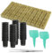 GOSHIES 50 Stück Steinwolle Anzucht Steinwolle Würfel Rockwool Cube mit Netztöpfen und T-Typ Pflanzenstecker Steinwolle Anzuchtwürfel,Steinwolle Anzuchtmatte 2.5x2.5x2.5cm