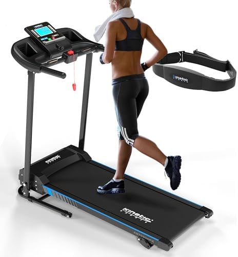 KINETIC SPORTS Laufband klappbar KST2900FX mit Pulsgurt - 750 Watt Motor, Extra breite 40 cm Lauffläche, 16+1 Programme, Manuelle Steigung, GEH- und Lauftraining, LCD Display, 10 km/h, bis 120 kg