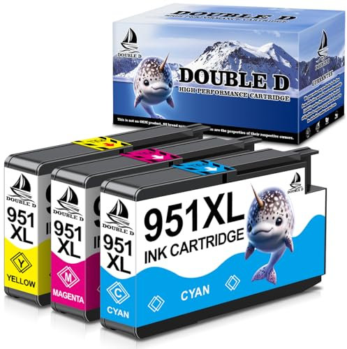 DOUBLE D 951XL Multipack für HP 951XL für HP Officejet Pro 8600 Druckerpatronen kompatibel mit HP Officejet Pro 8610 8615 8620 8100 8625 8630 8640 8660 251dw 276dw (3er Pack)