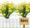 Leixi 8pcs Artificial Flowers,UV-Resistant Artificial Plants, Faux Daisy Flower Shrubs Plants Indoor Outdoor Hanging Planter Kitchen Home Wedding Office Garden Decor (Yellow)