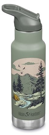 Klean Kanteen Klassische Kinder-Wasserflasche mit Klappverschluss, Sportverschluss, 340 ml, Berglandschaft