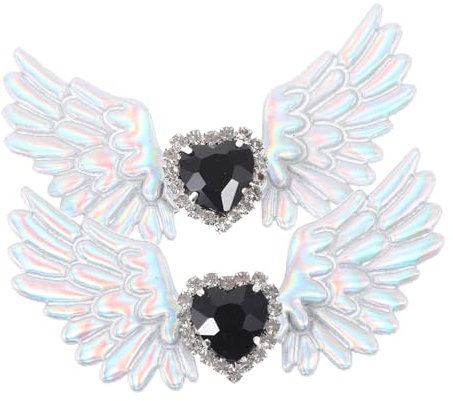 VALICLUD 1 Pair Shoe Clips for Brides Red Fairy Wings Angel Charms Shoe Accessories Wings Decor Pink Fairy Wings Tree Bobby Pins for Women Shoe Jewelry Clips Silver Rhinestones