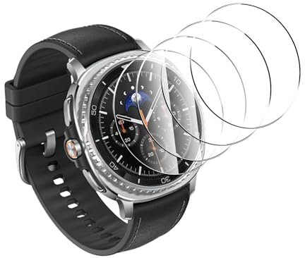 Anoowkoa Displayschutz für Samsung Galaxy Watch Classic 46mm 4 Stück Schutzfolie 9H Härte Gehärtete Folie HD Vollbild Handyfolie Hartglas Anti-Kratzer Displayfolie