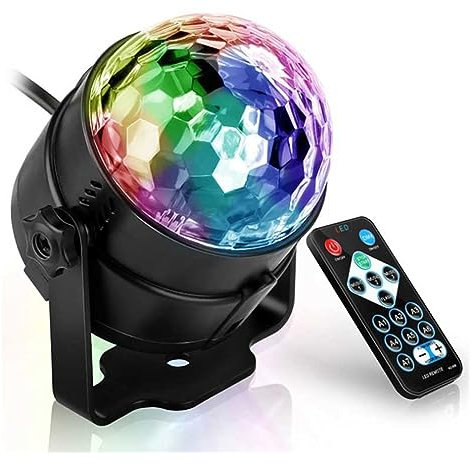 NGBFF Luci DJ, Disco Ball DJ Party Lights Sound Activated Rotating RGB LED Stage Lights Strobe Beam Party Club Bar Xmas Birthday Wedding Show per feste, bar, club, matrimoni, Halloween, Natale