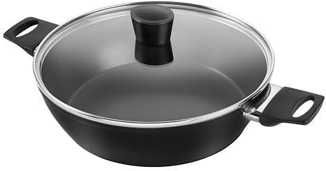 HENCKELS by ZWILLING Breeze - Padella da portata 28 cm, con 2 manici e coperchio, rivestimento antiaderente in ceramica, adatta a induzione