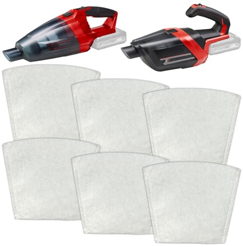 6 Pack Staubsaugerfilter Ersatzbeutel Kompatibel mit Einhell Power X‑Change TE‑VC 18 Li‑Solo & TE‑HV 18/06 Li‑Solo kabellosen Handstaubsaugern