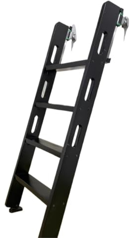 dachbodentreppe Etagenbettleiter aus Holz mit breiter Stufe, stabile Holzleitern for Klettern im Wohnmobilbett, for Schlafzimmer, Wohnheim, Hotel Leiter(Svart,7step)