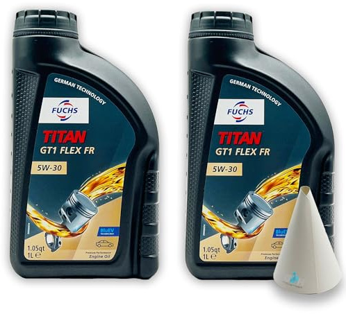 Fuchs Titan GT1 Flex FR 5W-30 | 2 L | kompatibel mit MB 226.52 | 229.51 | 229.52 | PSA B71 2290 | RENAULT RN17 | Motorenöl | Motoröl | Ölwechsel | Öl | SAE 5W30 |
