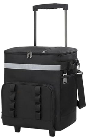 Nevera con ruedas, 35 L, con ruedas integradas, bolsa térmica aislada para picnic, pesca, barbacoa, viaje por carretera, piscina, terraza