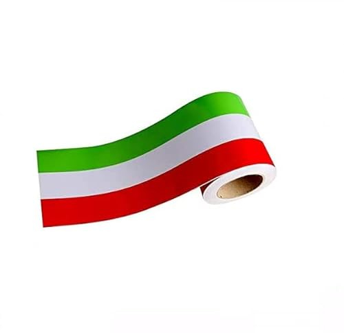 StickersLab – Banda Adhesiva Tricolor Bandera Italia a Rayas en 5 tamaños 15cm, Lunghezza 1 Metro